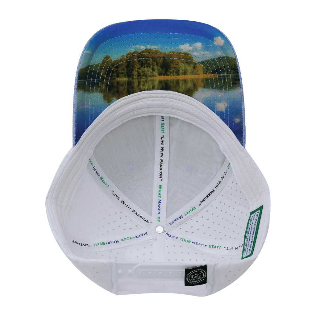 The Heartbeat Brand Alabama Hat - Low Profile - Ponytail - Light Blue / White - Laser Mesh — color detail