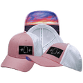 The Heartbeat Brand Alabama Hat - Low Profile - Ponytail - Pink / White - Laser Mesh — main product shot