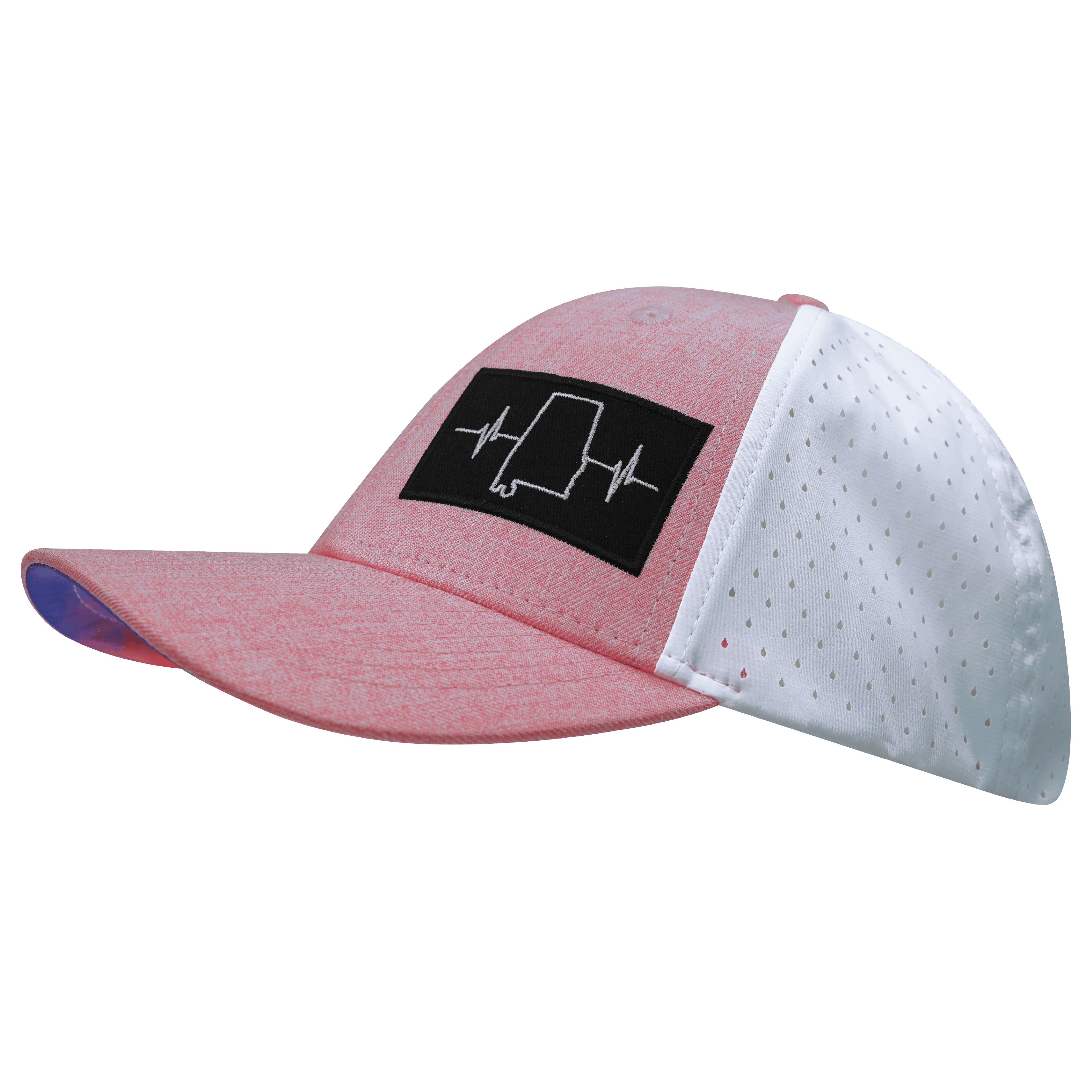 The Heartbeat Brand Alabama Hat - Low Profile - Ponytail - Pink / White - Laser Mesh — alternative angle
