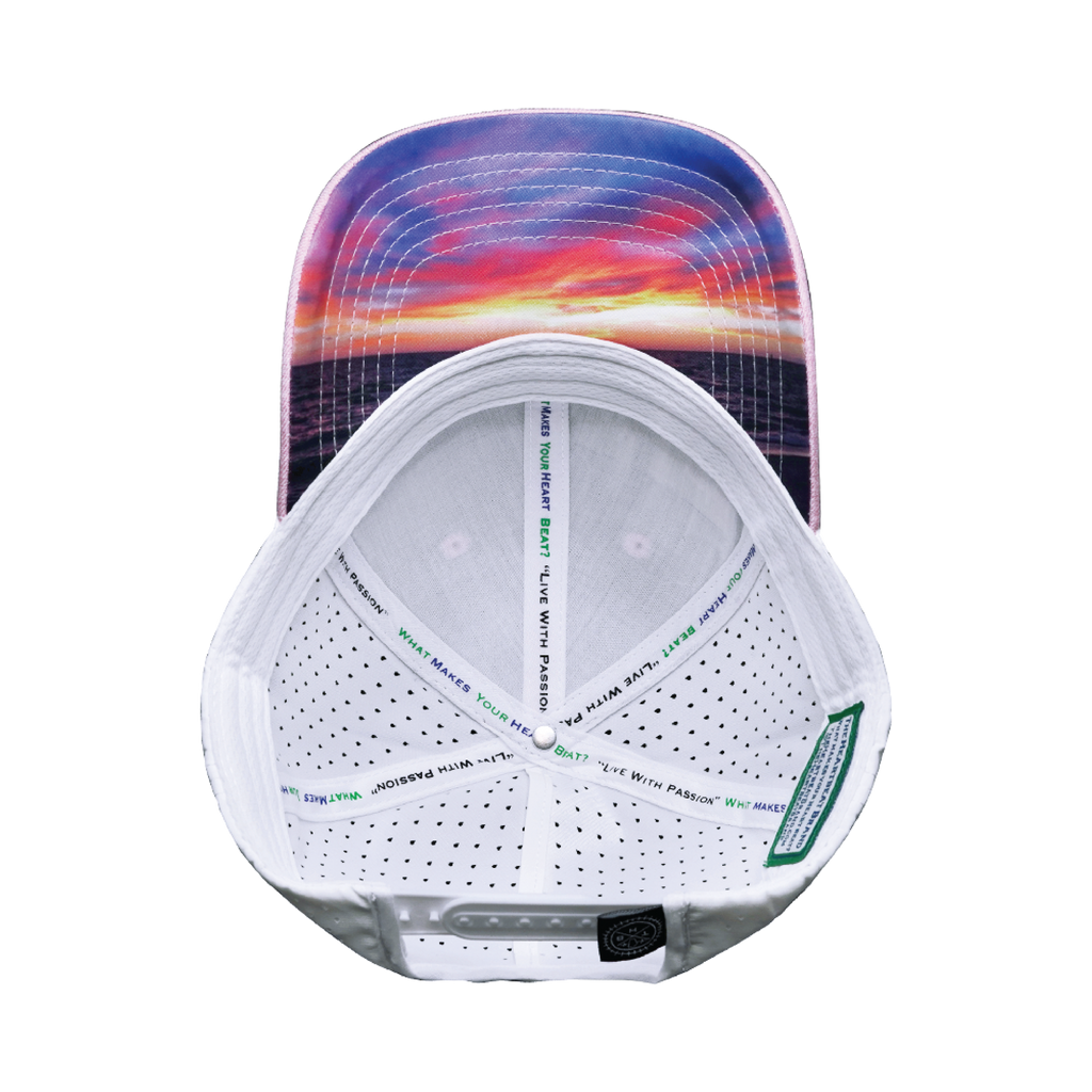The Heartbeat Brand Alabama Hat - Low Profile - Ponytail - Pink / White - Laser Mesh — size reference