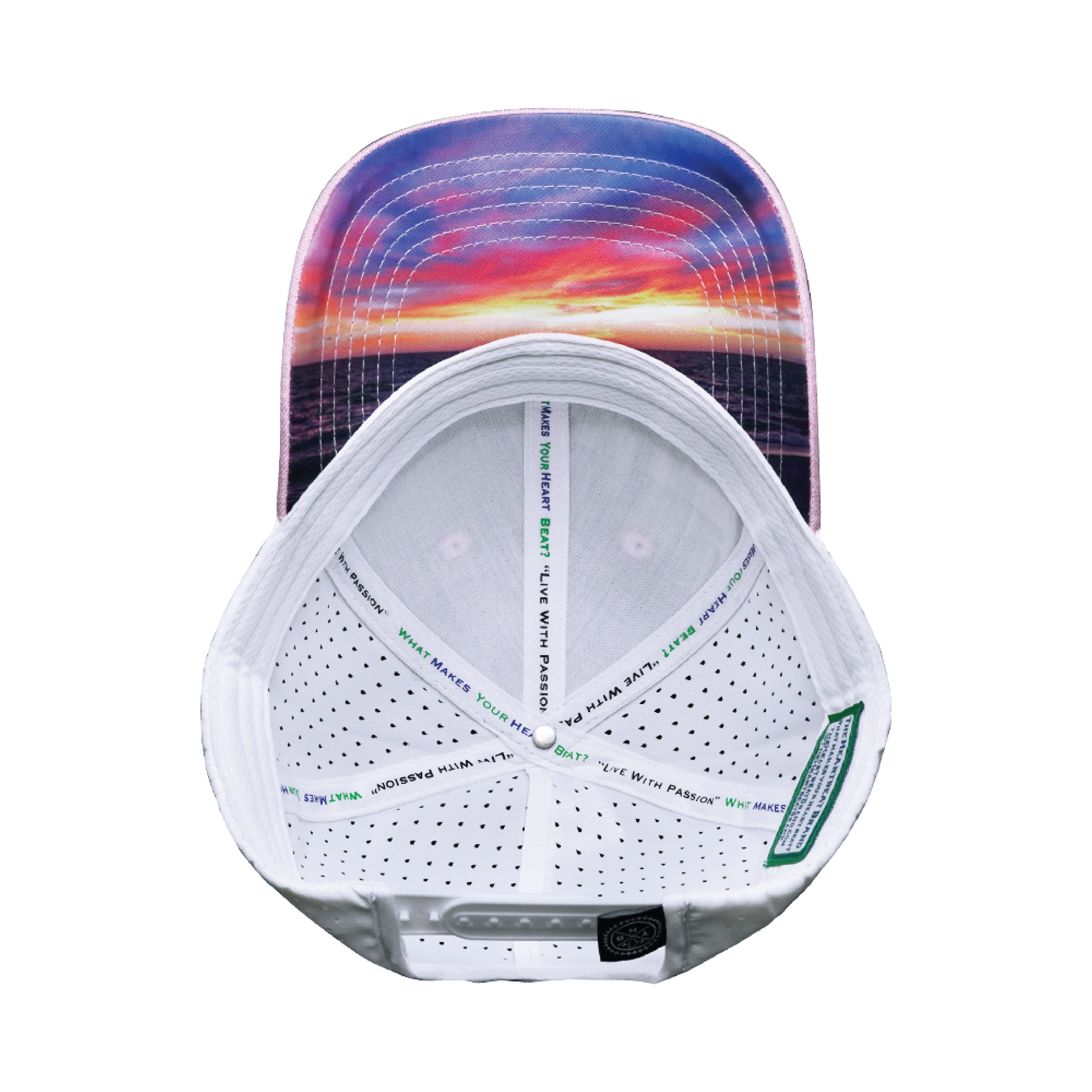 The Heartbeat Brand Alabama Hat - Low Profile - Ponytail - Pink / White - Laser Mesh — size reference