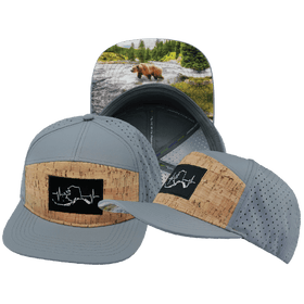 Alaska Flat Bill Hat — Cork Gray Blue