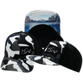 The Heartbeat Brand Alaska Trucker Hat — Camo / White / Blue / Gray / Black — main product shot