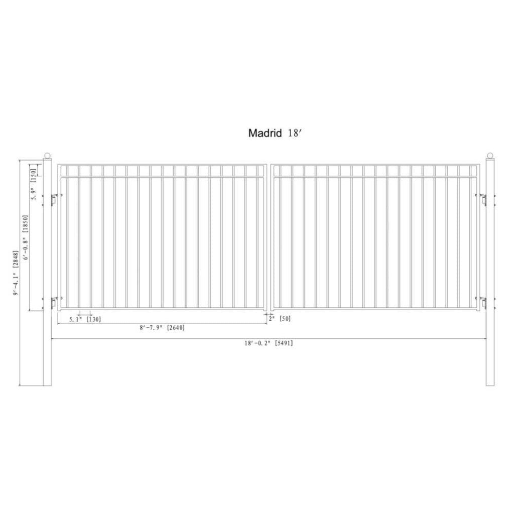 [12-18FT] Heavy-Duty Madrid-Style Premium Steel Dual-Swing Driveway Gate (SAK38546) – SAKSBY WHOLESALE, view 9