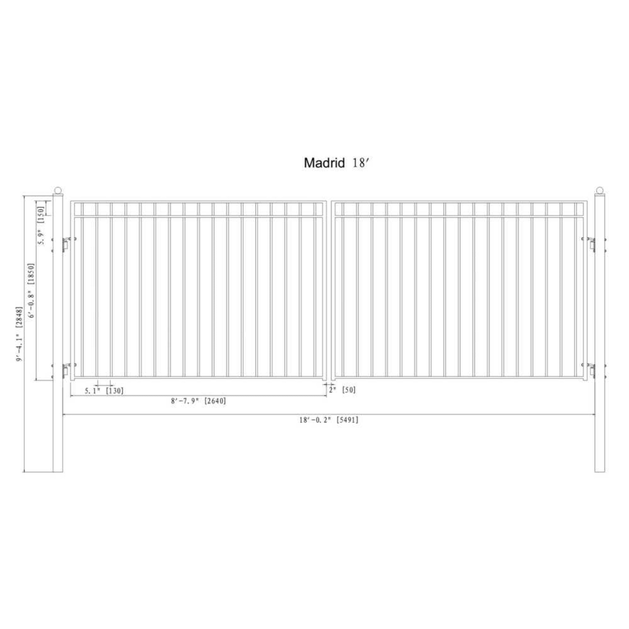 [12-18FT] Heavy-Duty Madrid-Style Premium Steel Dual-Swing Driveway Gate (SAK38546) – SAKSBY WHOLESALE, view 9