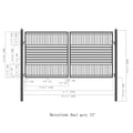 [12-18FT] Heavy-Duty Barcelona-Style Powder-Coated Steel Galvanized Dual Swing Driveway Gate (SAK25978) – SAKSBY WHOLESALE, v