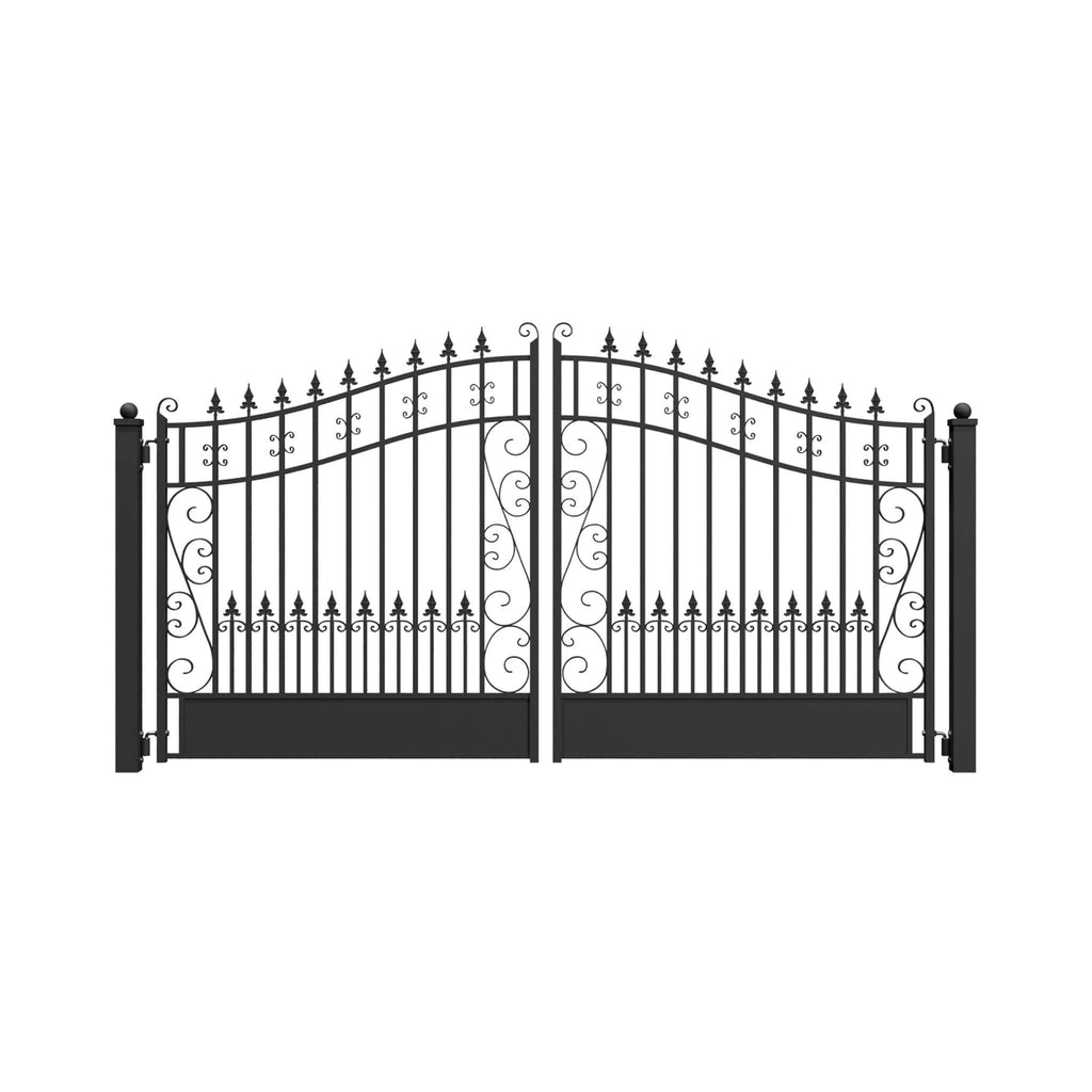 [12-18FT] Heavy-Duty Venice-Style Steel Dual-Swing Driveway Gate (SAK68025) – SAKSBY WHOLESALE