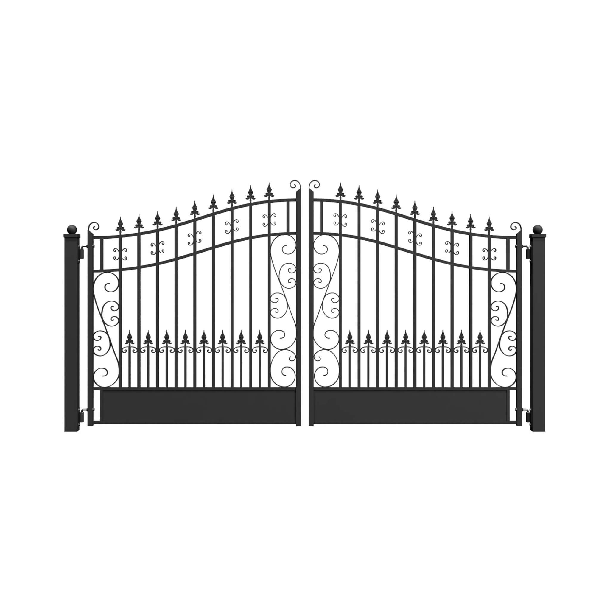 [12-18FT] Heavy-Duty Venice-Style Steel Dual-Swing Driveway Gate (SAK68025) – SAKSBY WHOLESALE