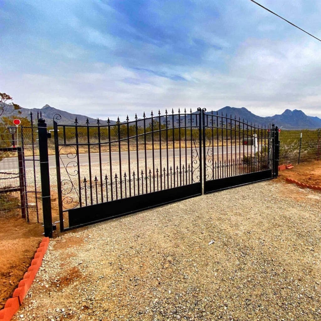 [12-18FT] Heavy-Duty Venice-Style Steel Dual-Swing Driveway Gate (SAK68025) – SAKSBY WHOLESALE, view 10