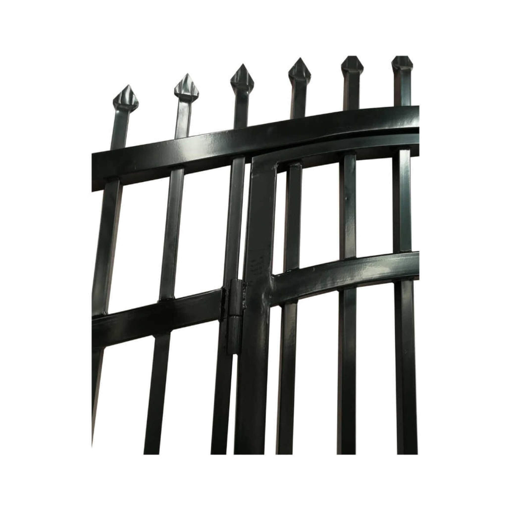 [12-18FT] Heavy-Duty Vienna-Style Steel Dual-Swing Driveway Gate With Built-In Pedestrian Door (SAK75103) – SAKSBY WHOLESALE,