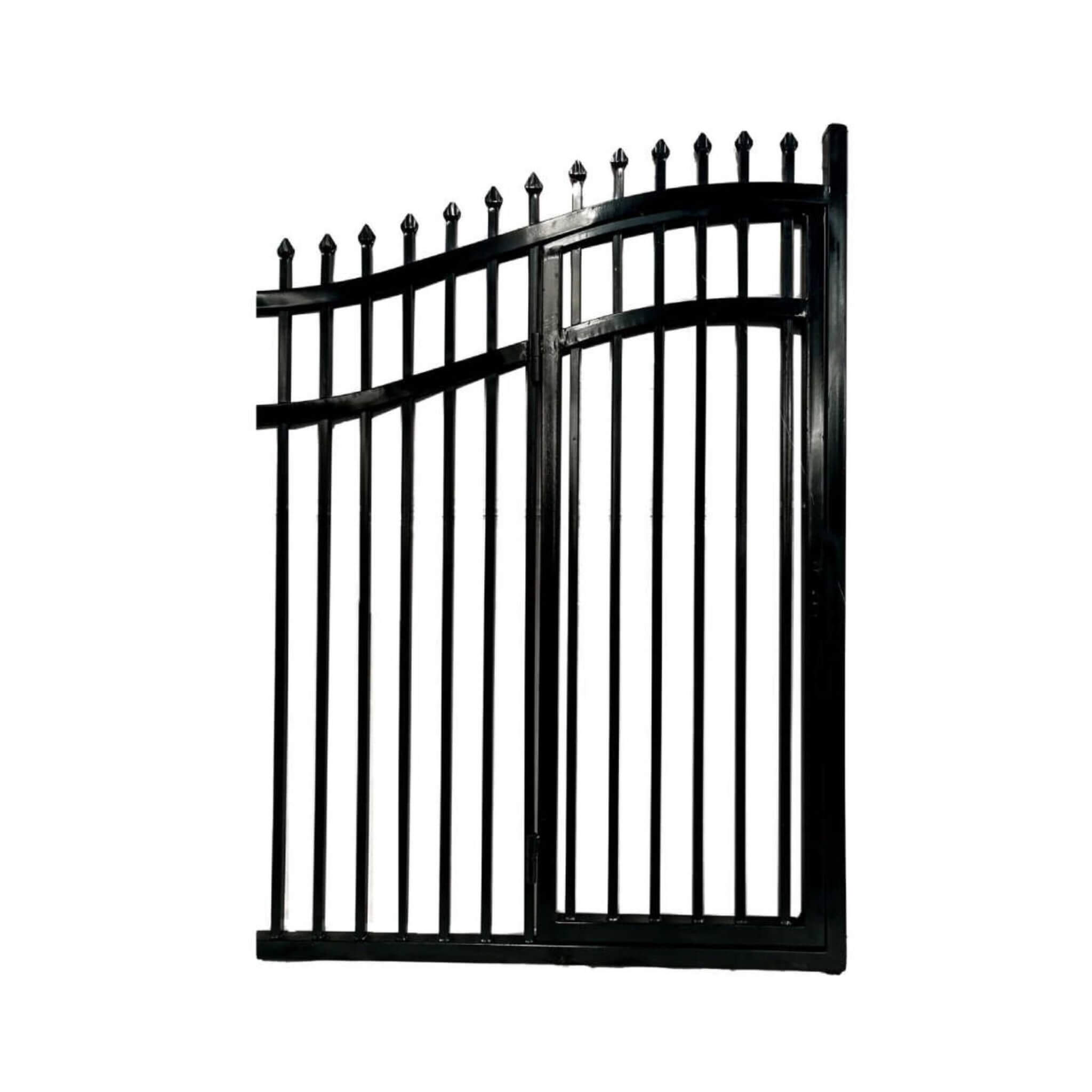 [12-18FT] Heavy-Duty Vienna-Style Steel Dual-Swing Driveway Gate With Built-In Pedestrian Door (SAK75103) – SAKSBY WHOLESALE,