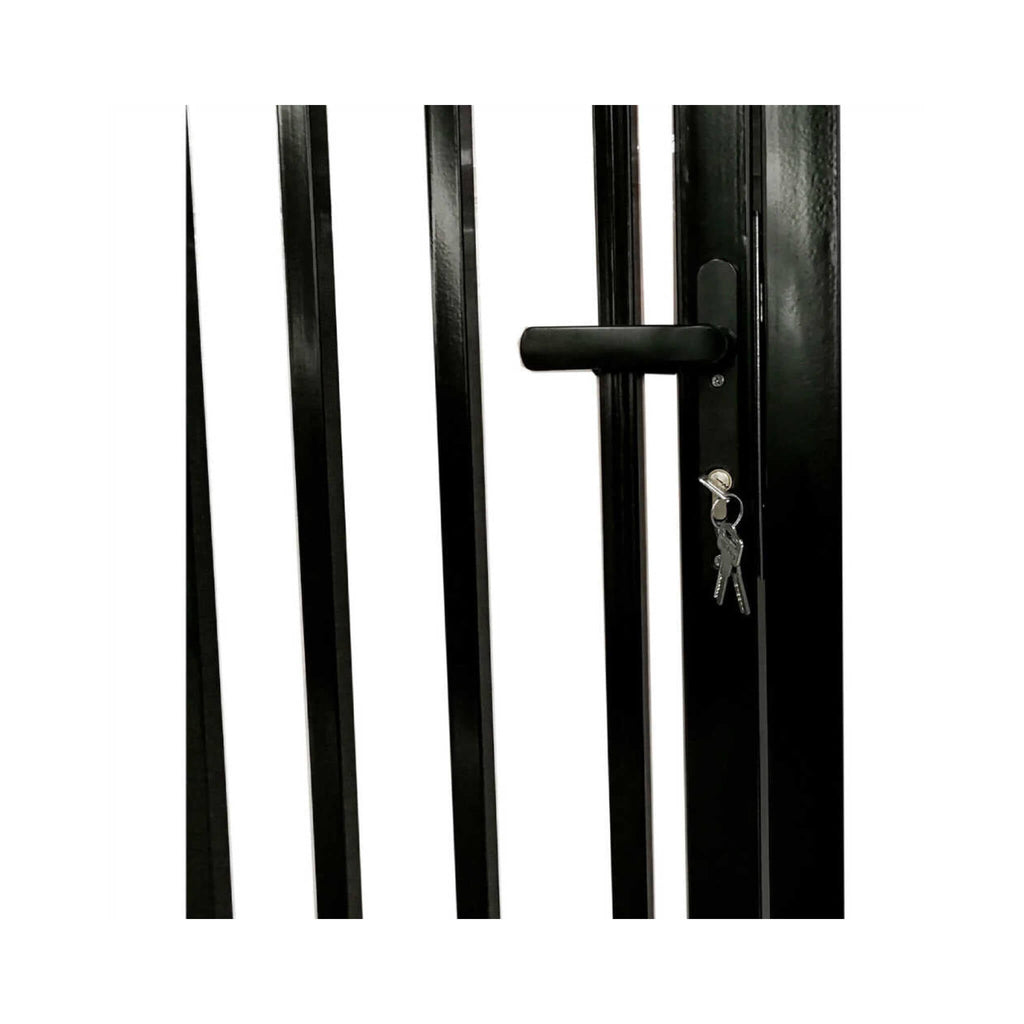 [12-18FT] Heavy-Duty Vienna-Style Steel Dual-Swing Driveway Gate With Built-In Pedestrian Door (SAK75103) – SAKSBY WHOLESALE,
