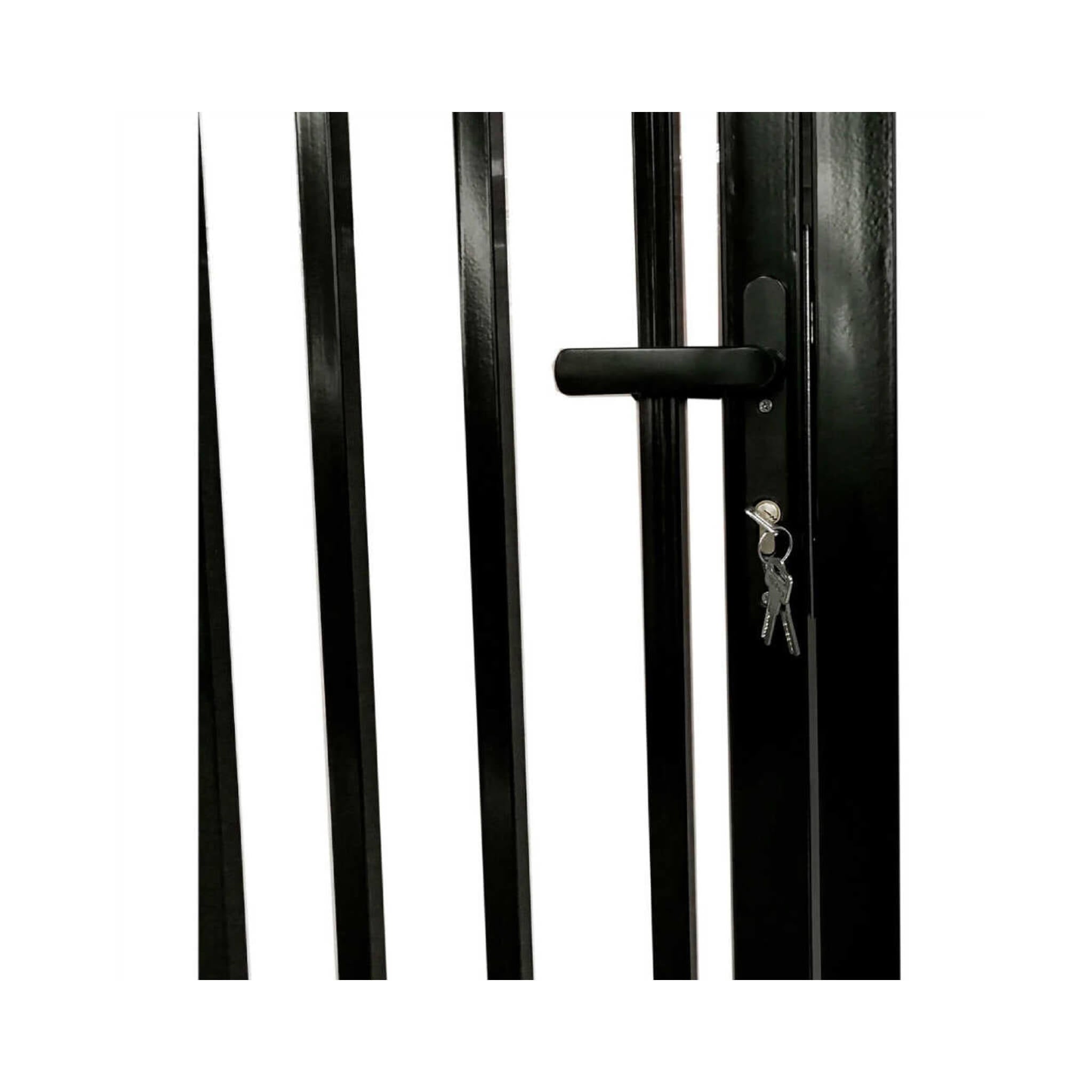 [12-18FT] Heavy-Duty Vienna-Style Steel Dual-Swing Driveway Gate With Built-In Pedestrian Door (SAK75103) – SAKSBY WHOLESALE,