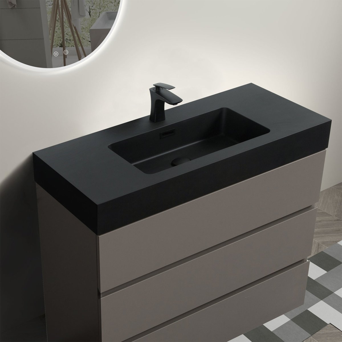 Nuvia 36-Inch Premium Modern Freestanding One-Piece Bathroom Vanity Set Without Drain And Faucet (SAK71364) – SAKSBY WHOLESAL