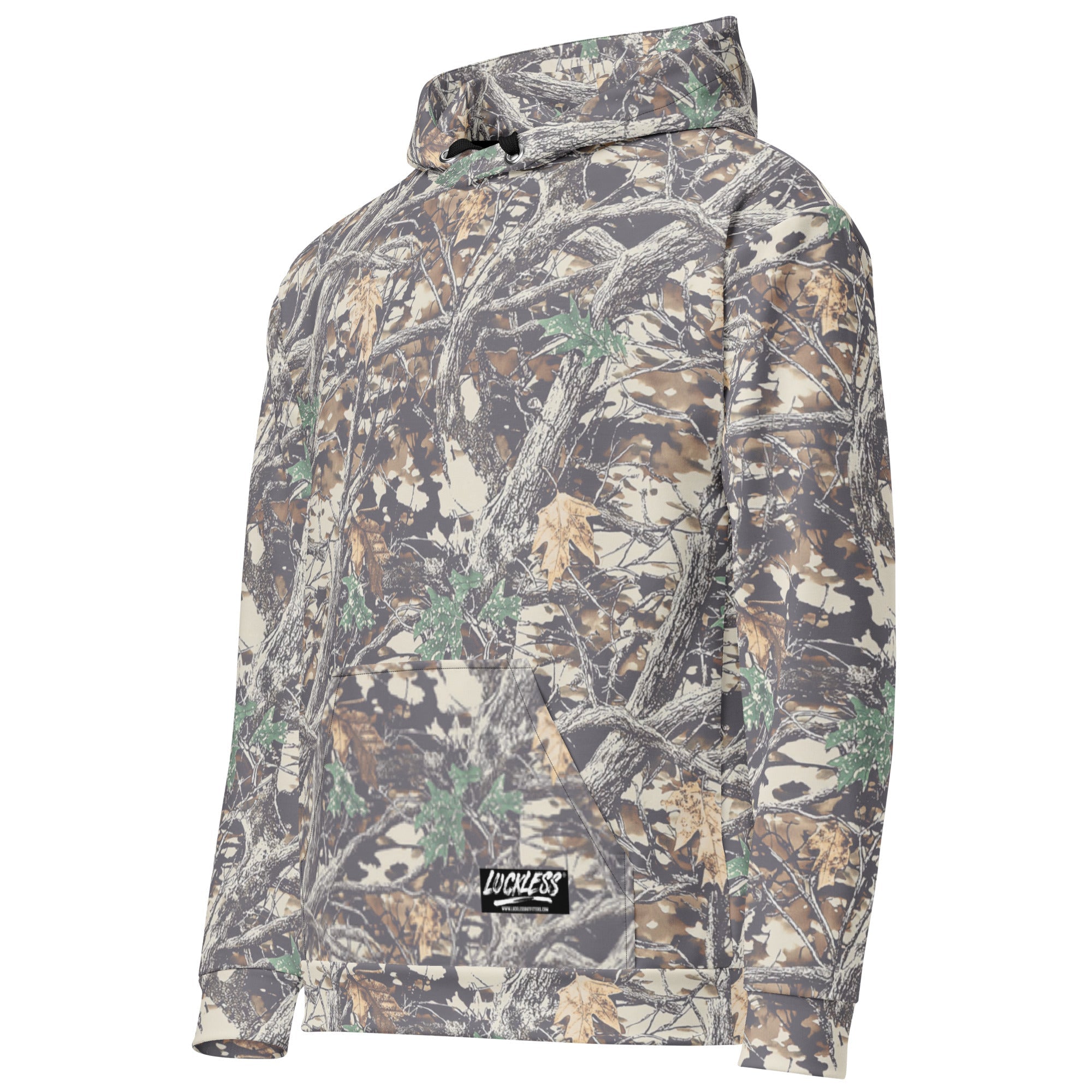 Luckless Outfitters Faded Camo Wide String Hoodie — alternative angle