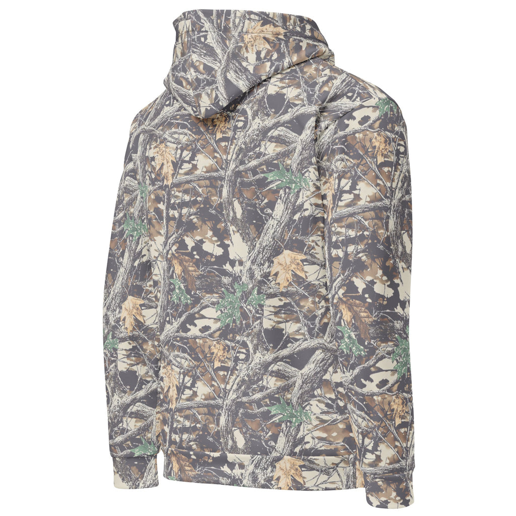 Luckless Outfitters Faded Camo Wide String Hoodie — size reference