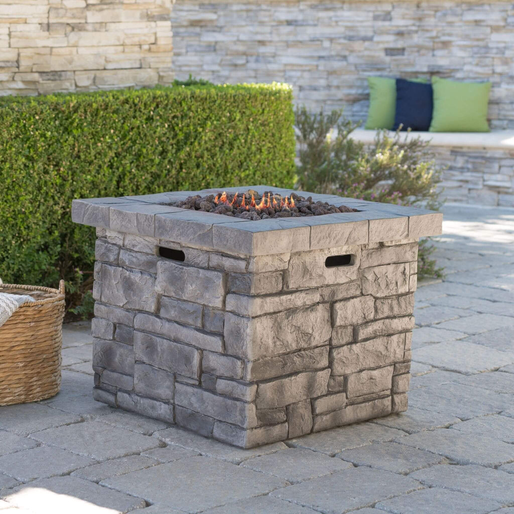 Alora 30-Inch Modern Outdoor 40K BTU Steel Frame Propane Fire Table With Lava Rocks (SAK12756) – SAKSBY WHOLESALE, view 5