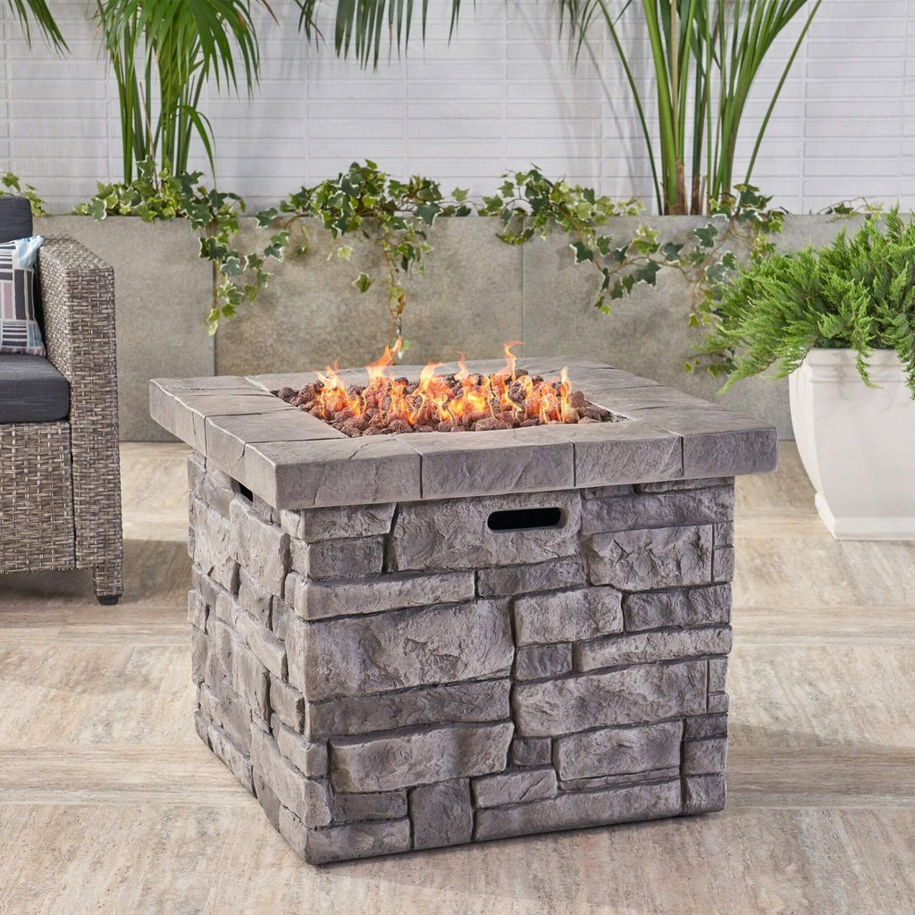 Alora 30-Inch Modern Outdoor 40K BTU Steel Frame Propane Fire Table With Lava Rocks (SAK12756) – SAKSBY WHOLESALE, view 3