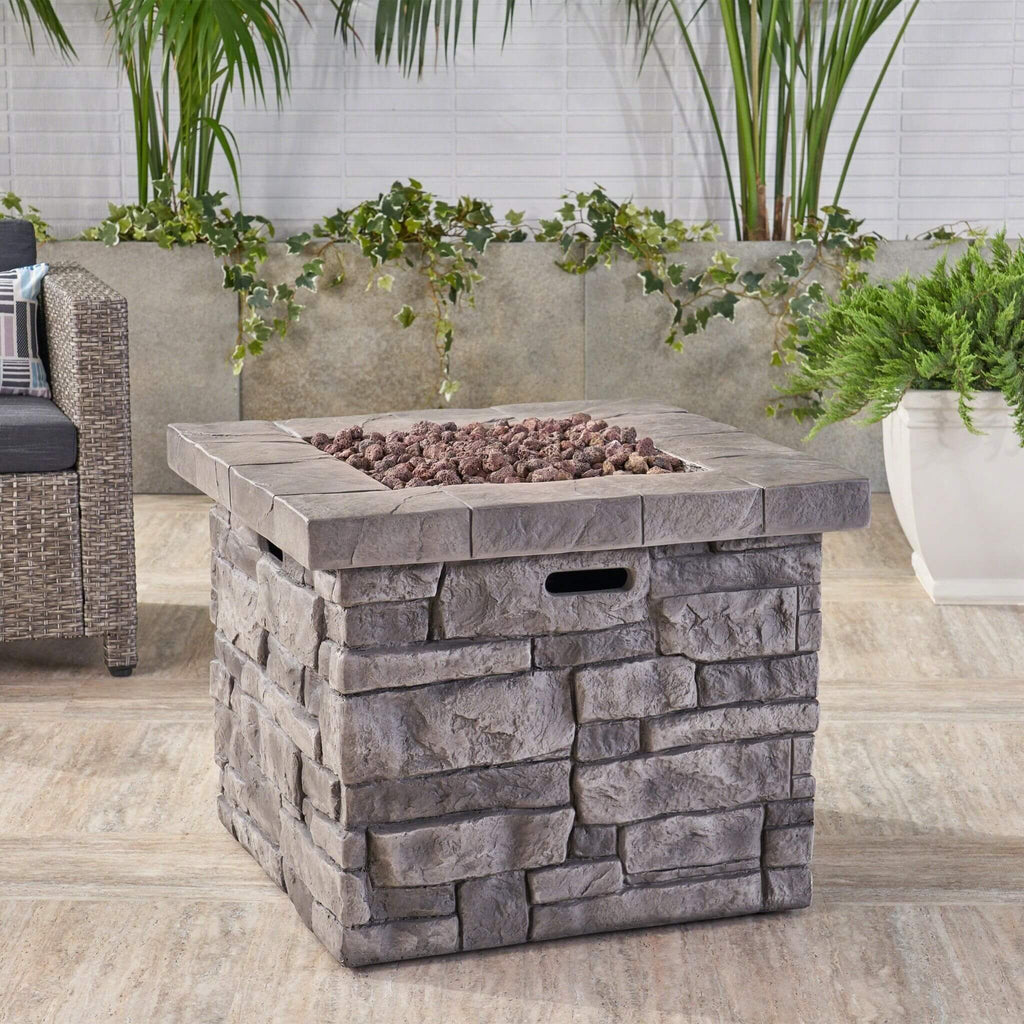 Alora 30-Inch Modern Outdoor 40K BTU Steel Frame Propane Fire Table With Lava Rocks (SAK12756) – SAKSBY WHOLESALE, view 6