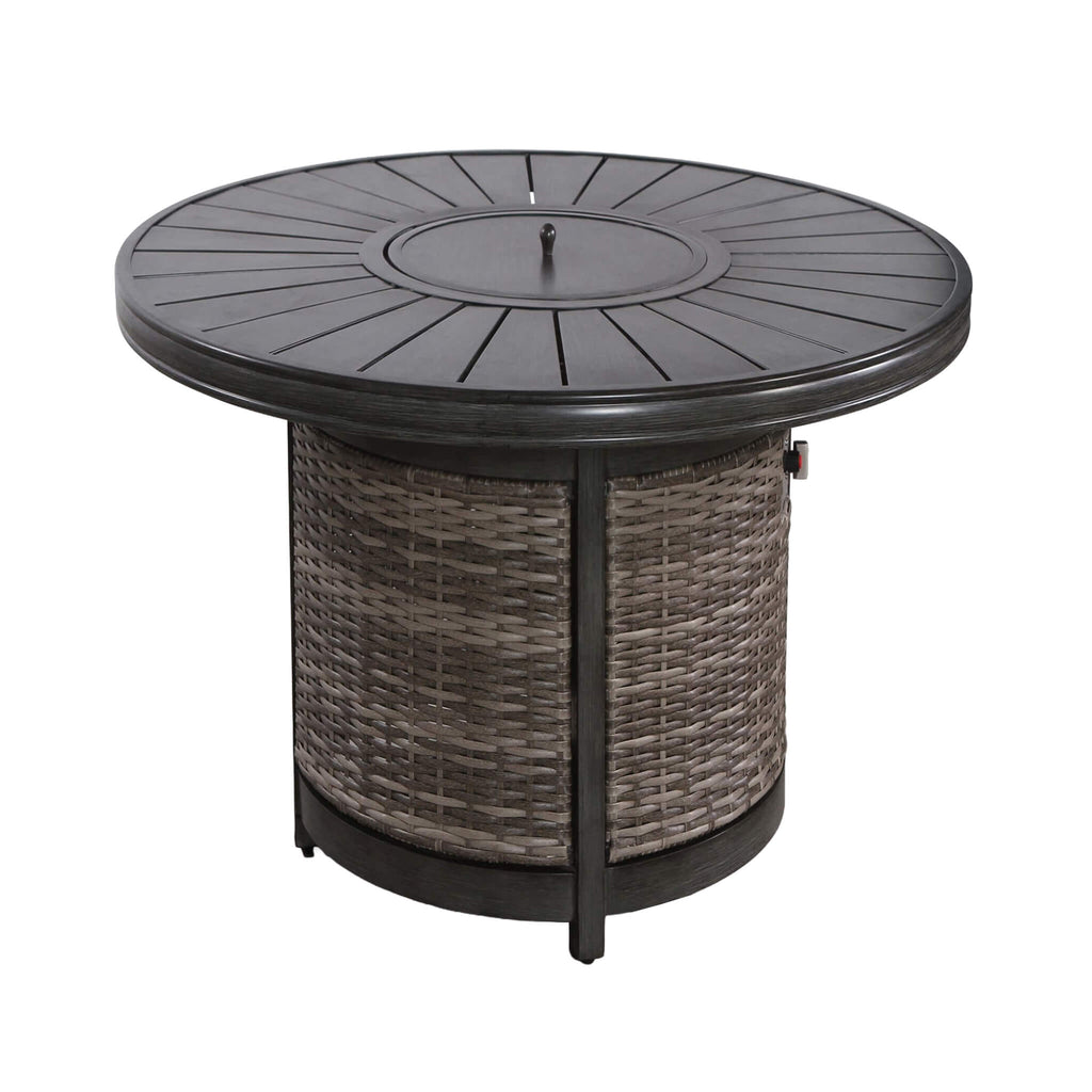 Alora 52-Inch Propane Fire Pit Wicker Table With Aluminum Top (SAK28510) – SAKSBY WHOLESALE