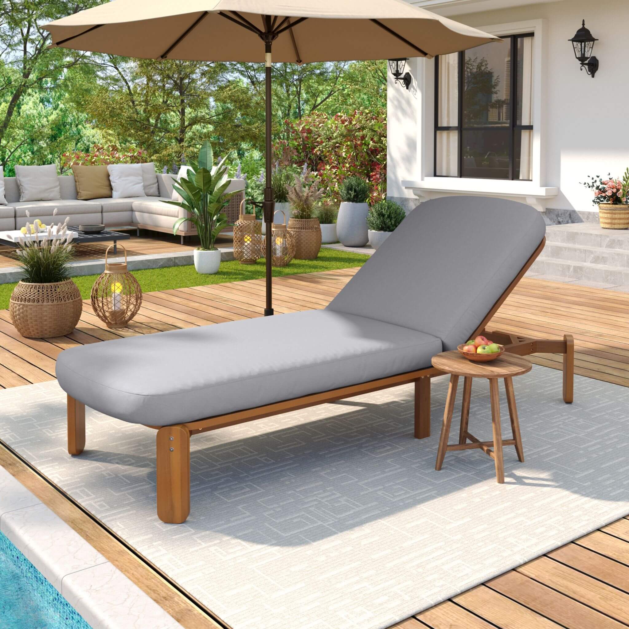 Alora Adjustable Outdoor Chaise Lounge With Reclining Backrest (SAK04689) – SAKSBY WHOLESALE, view 3