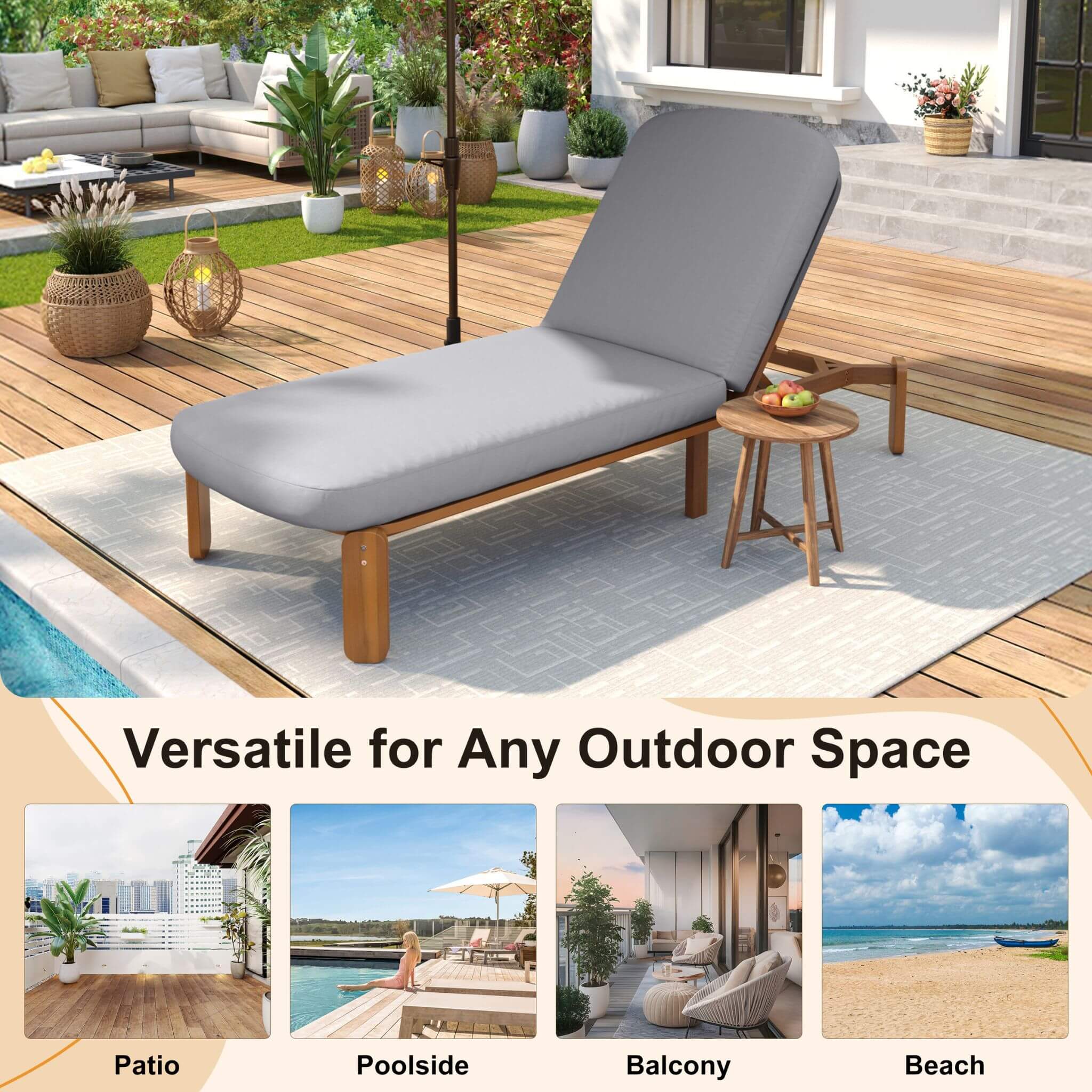 Alora Adjustable Outdoor Chaise Lounge With Reclining Backrest (SAK04689) – SAKSBY WHOLESALE, view 6
