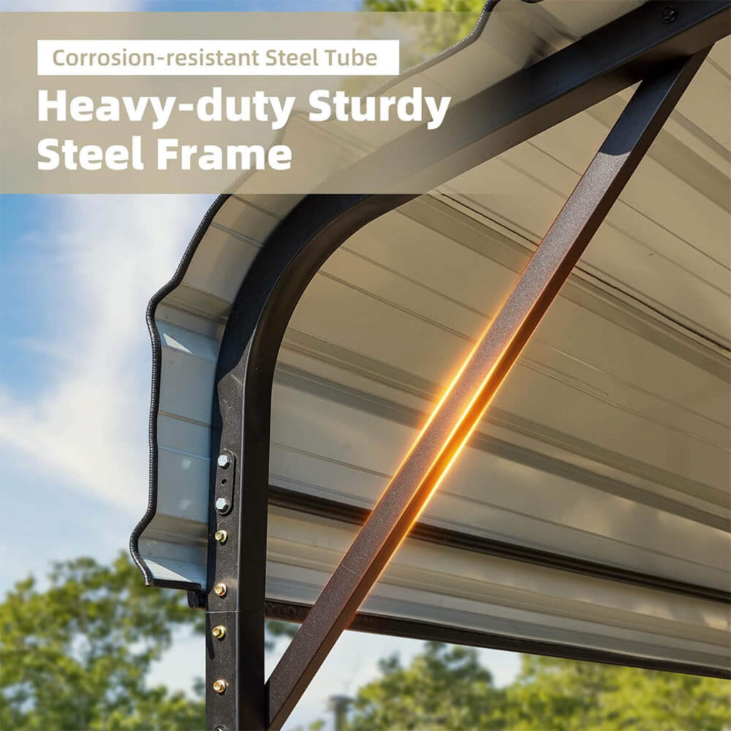 [20X40FT] Alora Extra Large Heavy Duty Four Car Outdoor Metal Carport Canopy For Trucks, Boats And SUVs (SAK29713) – SAKSBY W