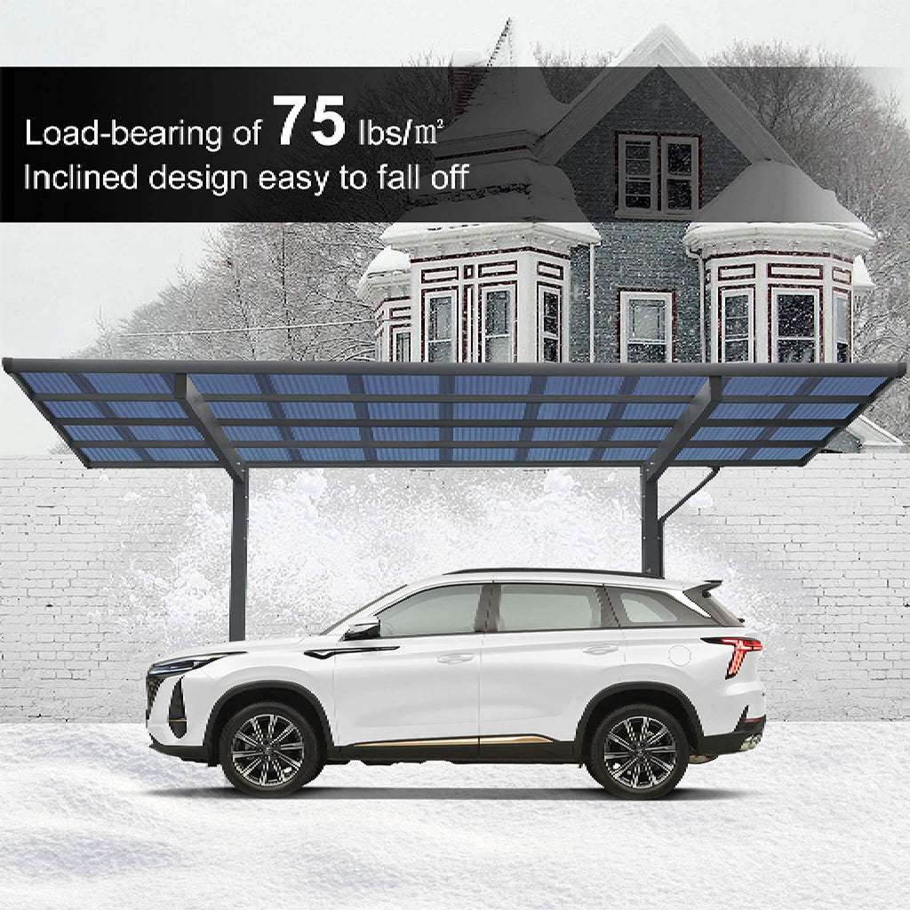 [10X17FT] Alora Extra-Large Heavy-Duty Outdoor Aluminum Single Side Carport With Galvanized Metal Roof (SAK31279) – SAKSBY WH