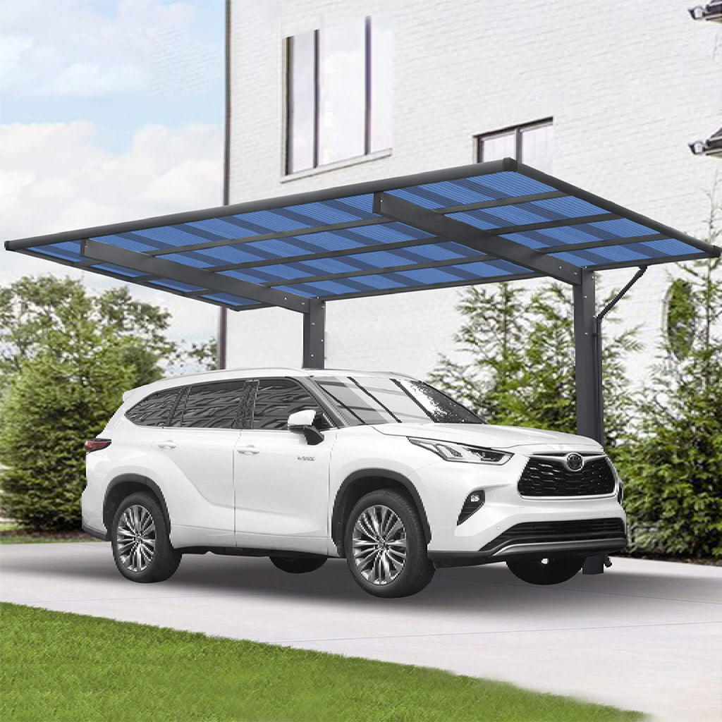 [10X17FT] Alora Extra-Large Heavy-Duty Outdoor Aluminum Single Side Carport With Galvanized Metal Roof (SAK31279) – SAKSBY WH