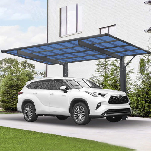 [10X17FT] Alora Extra-Large Heavy-Duty Outdoor Aluminum Single Side Carport With Galvanized Metal Roof (SAK31279) – SAKSBY WH