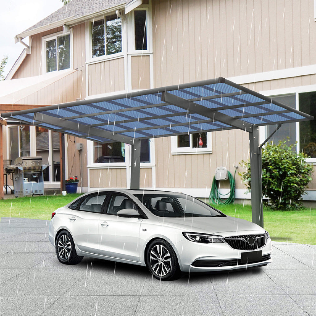[10X17FT] Alora Extra-Large Heavy-Duty Outdoor Aluminum Single Side Carport With Galvanized Metal Roof (SAK31279) – SAKSBY WH
