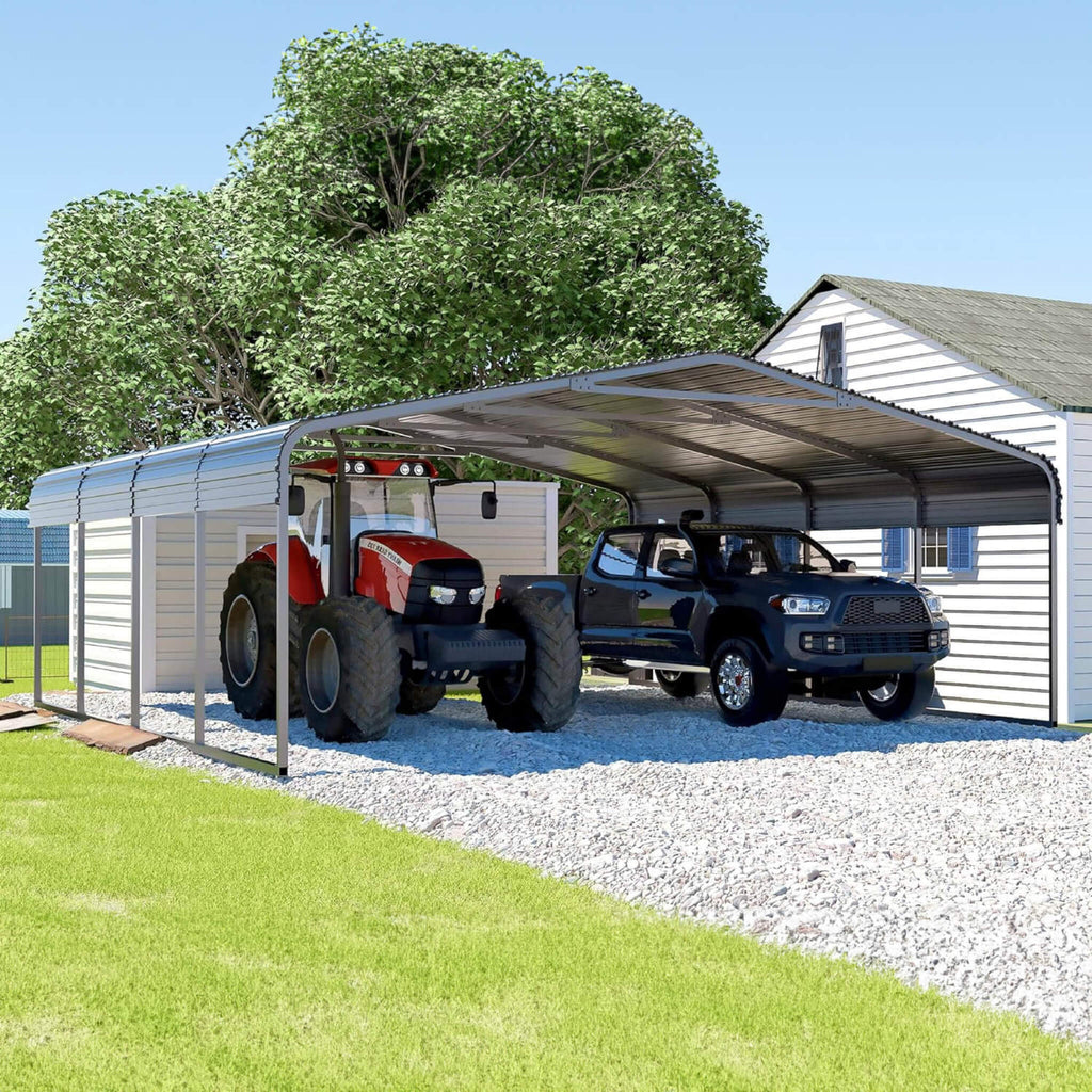 [20X20FT] Alora Heavy-Duty Extra-Large 2 Car Metal Carport Kit For Cars, Boats, And Trucks (SAK46135) – SAKSBY WHOLESALE