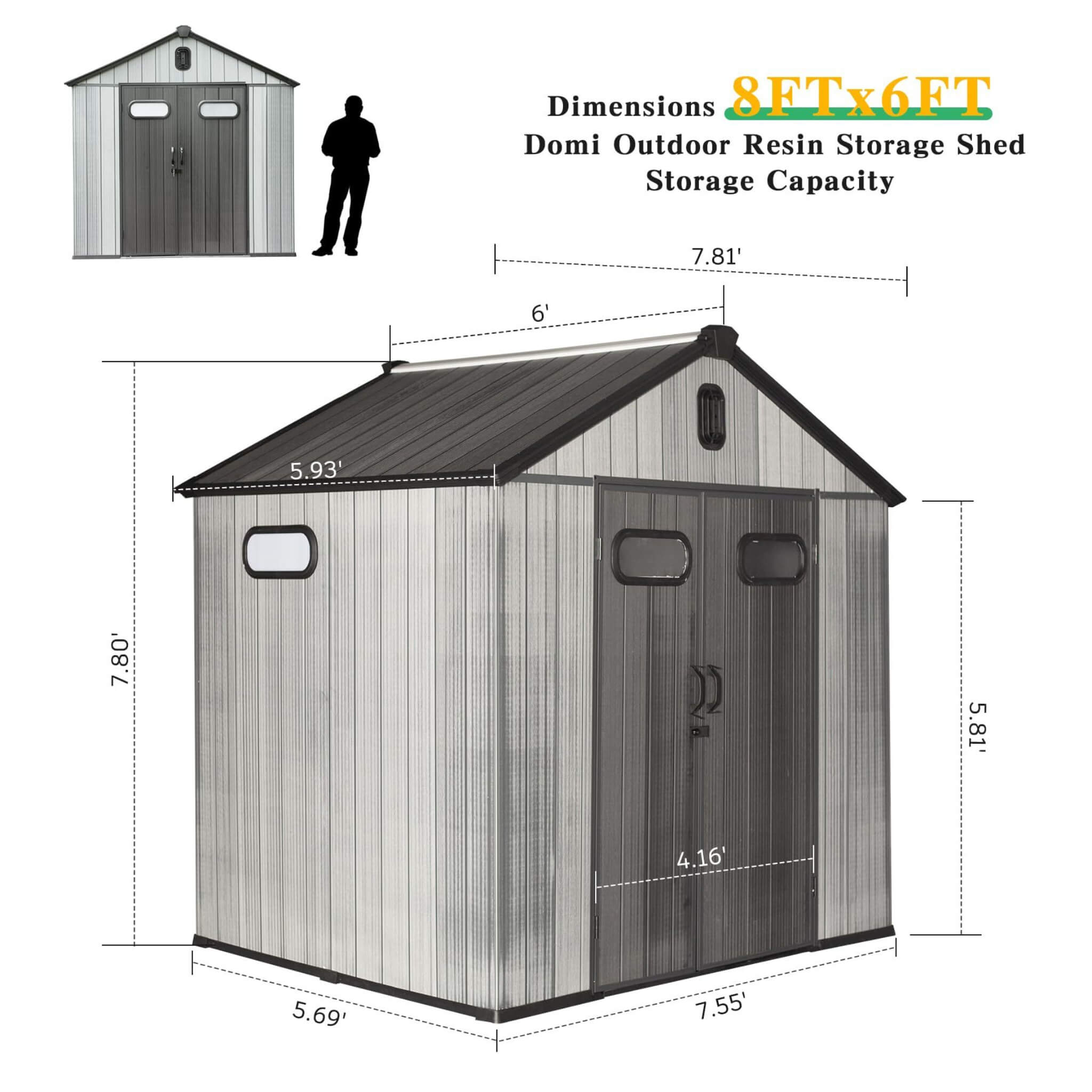 [06X08FT] Alora Heavy-Duty Outdoor All-Weather Resin Storage Shed With Lockable Doors, Windows, And Vents (SAK39874) – SAKSBY
