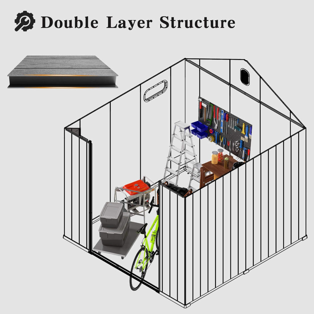 [06X08FT] Alora Heavy-Duty Outdoor All-Weather Resin Storage Shed With Lockable Doors, Windows, And Vents (SAK39874) – SAKSBY