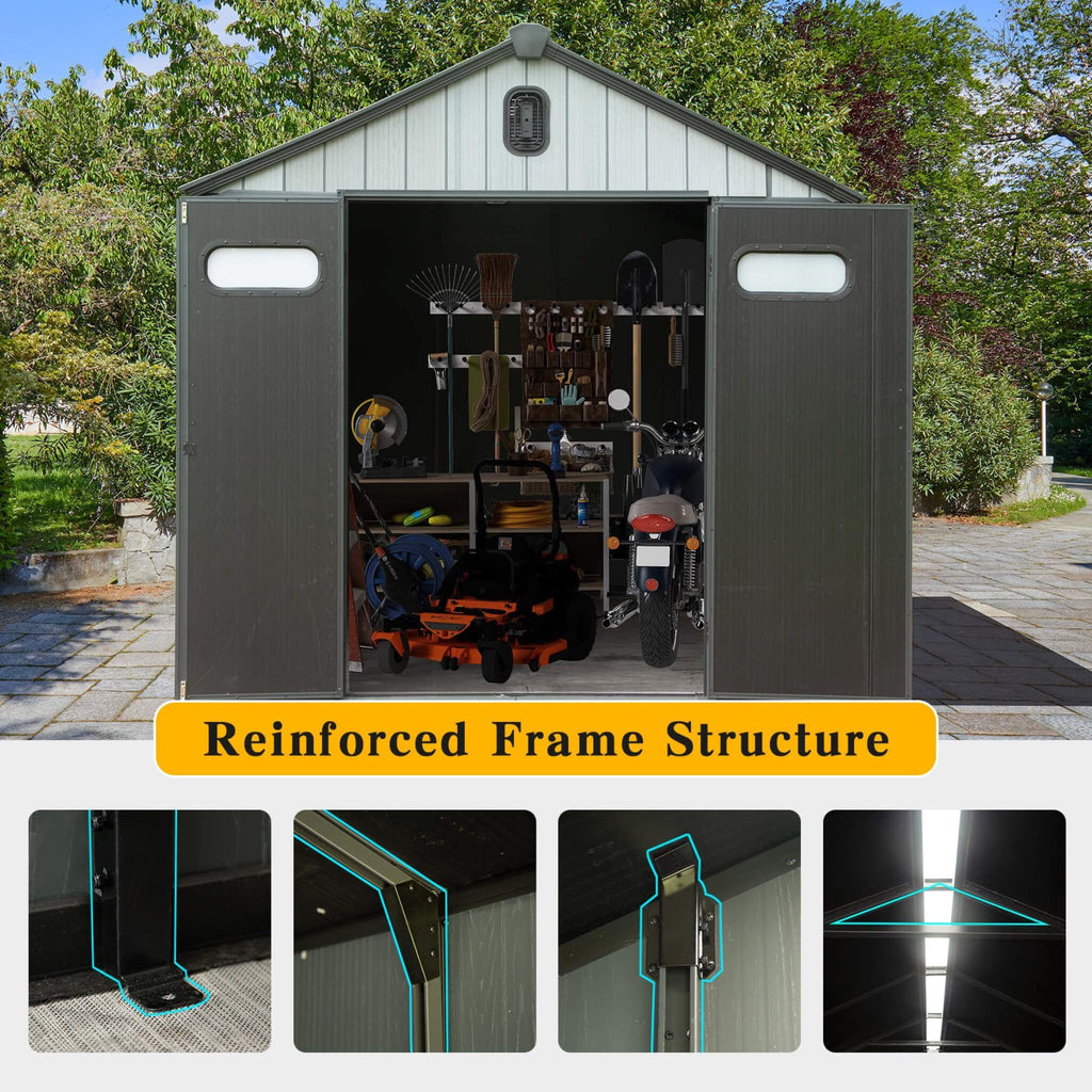 [06X08FT] Alora Heavy-Duty Outdoor All-Weather Resin Storage Shed With Lockable Doors, Windows, And Vents (SAK39874) – SAKSBY