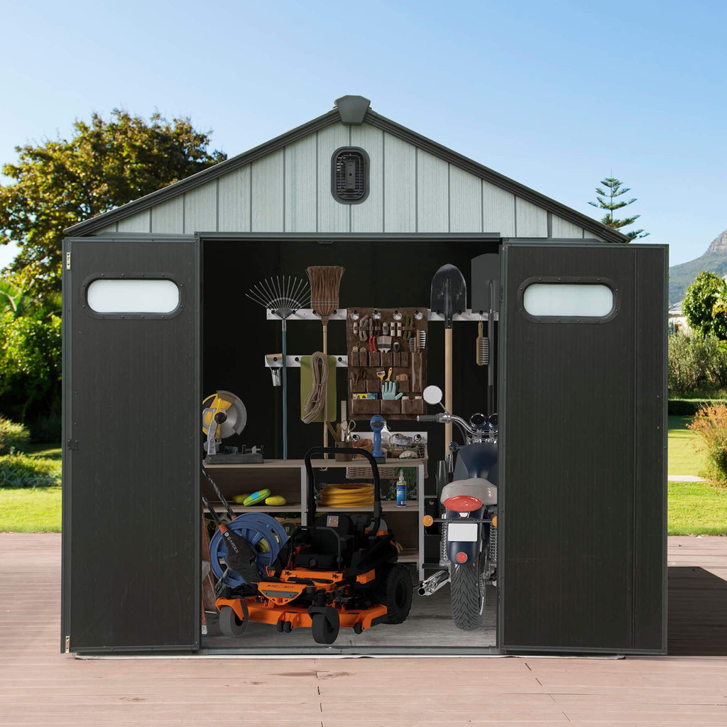 [06X08FT] Alora Heavy-Duty Outdoor All-Weather Resin Storage Shed With Lockable Doors, Windows, And Vents (SAK39874) – SAKSBY