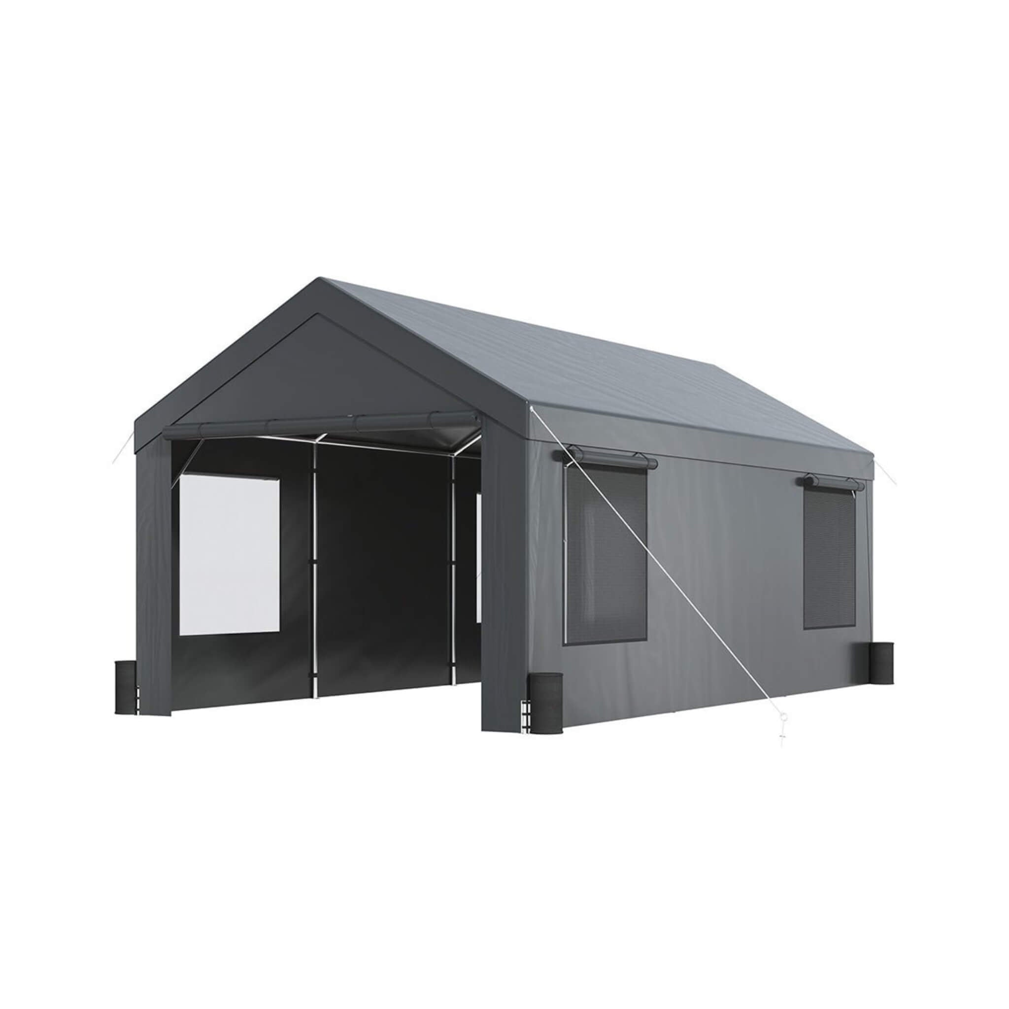 [12X20FT] Alora Heavy-Duty Outdoor Premium Garage Tarp Canopy Shelter W/ Removable Sidewalls (SAK94615) – SAKSBY WHOLESALE, v