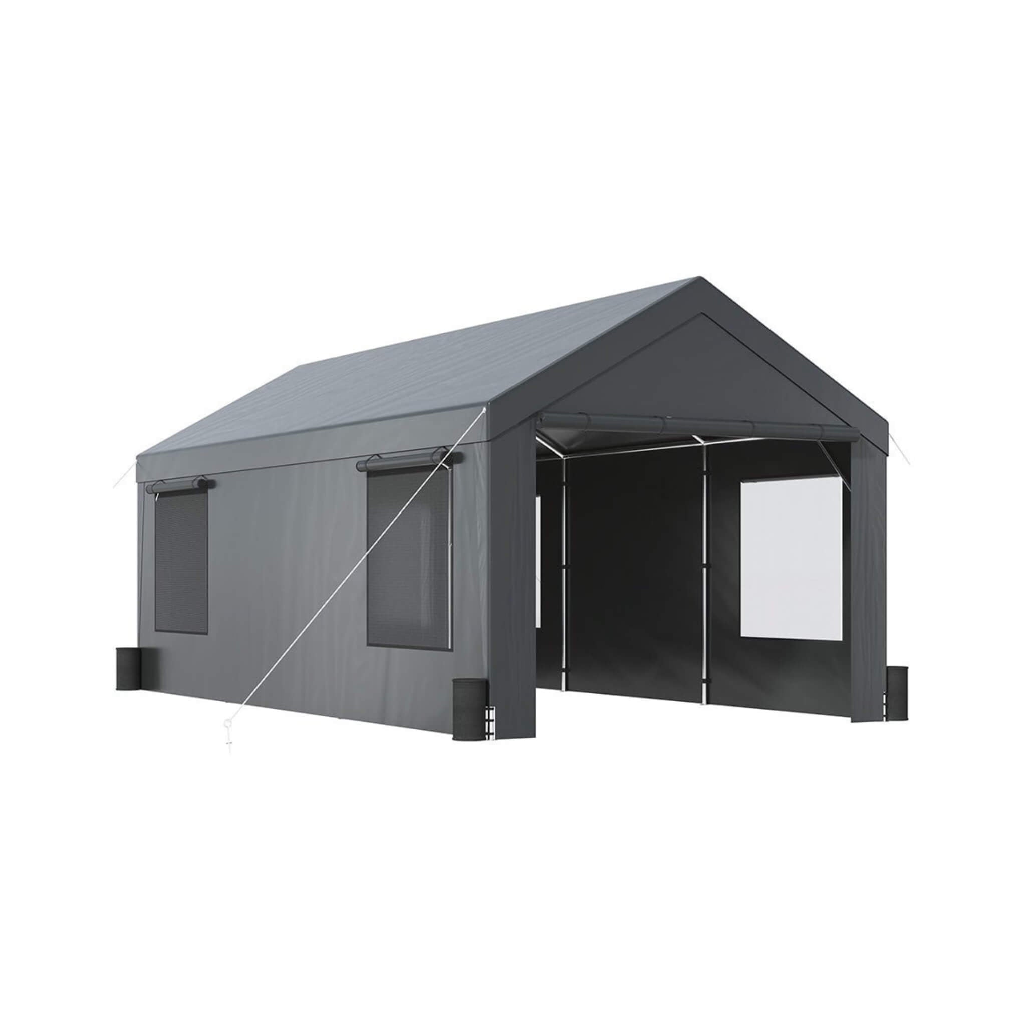 [12X20FT] Alora Heavy-Duty Outdoor Premium Garage Tarp Canopy Shelter W/ Removable Sidewalls (SAK94615) – SAKSBY WHOLESALE, v