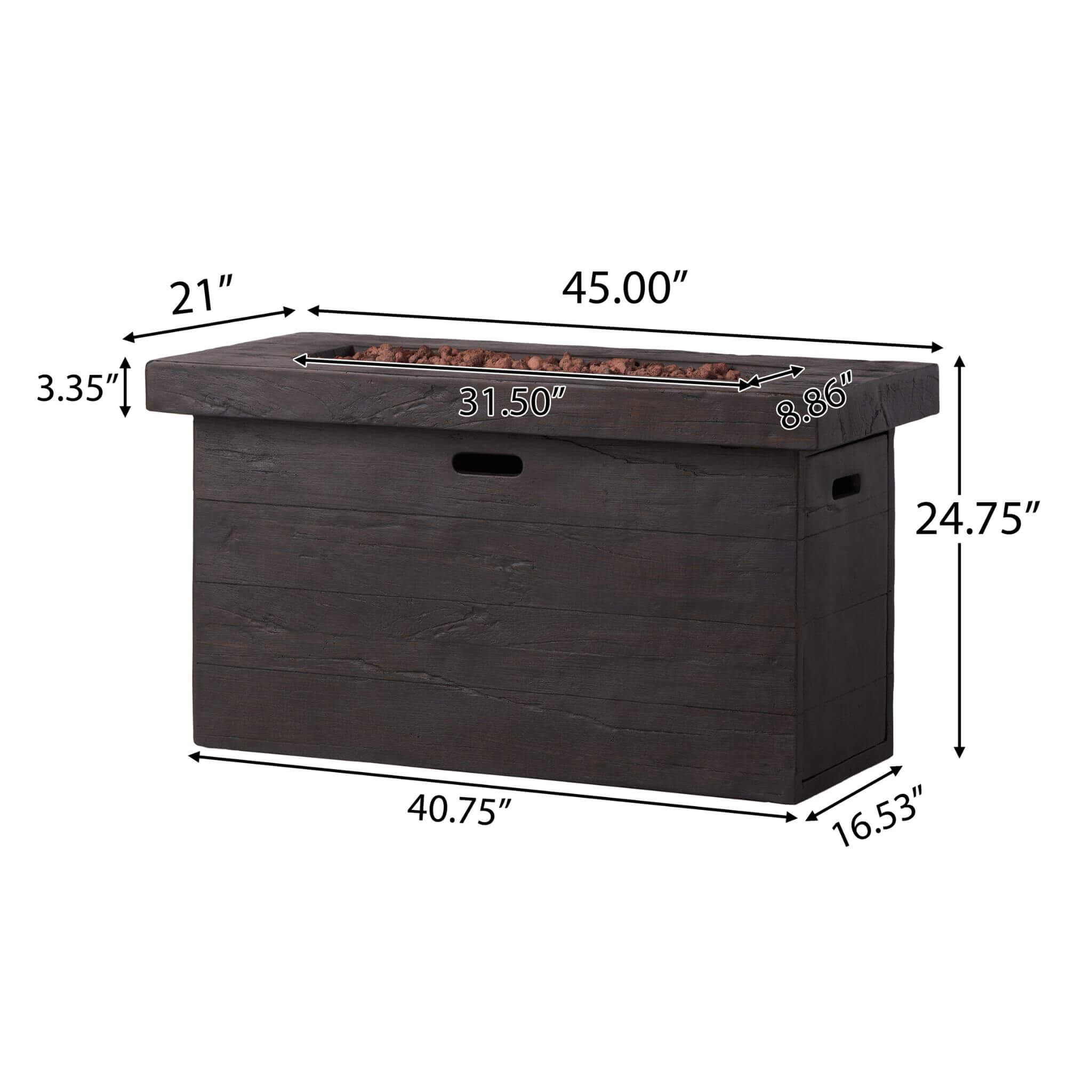 Alora Luxury 45-Inch 50K BTU Rectangular MGO LP Fire Pit (SAK63874) – SAKSBY WHOLESALE, view 4