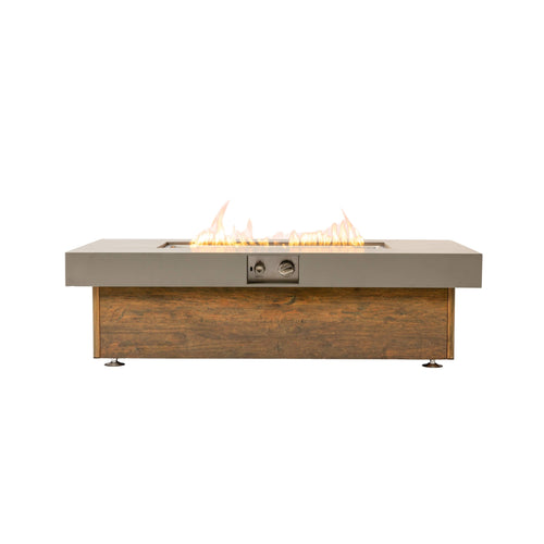 Alora Luxury 48-Inch Outdoor Wood Grain Iron Fire Pit Table With Lava Rocks (SAK37905) – SAKSBY WHOLESALE