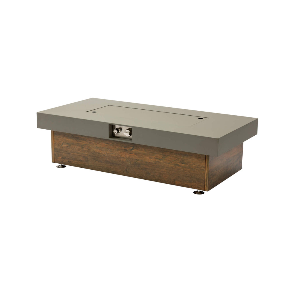 Alora Luxury 48-Inch Outdoor Wood Grain Iron Fire Pit Table With Lava Rocks (SAK37905) – SAKSBY WHOLESALE, view 10