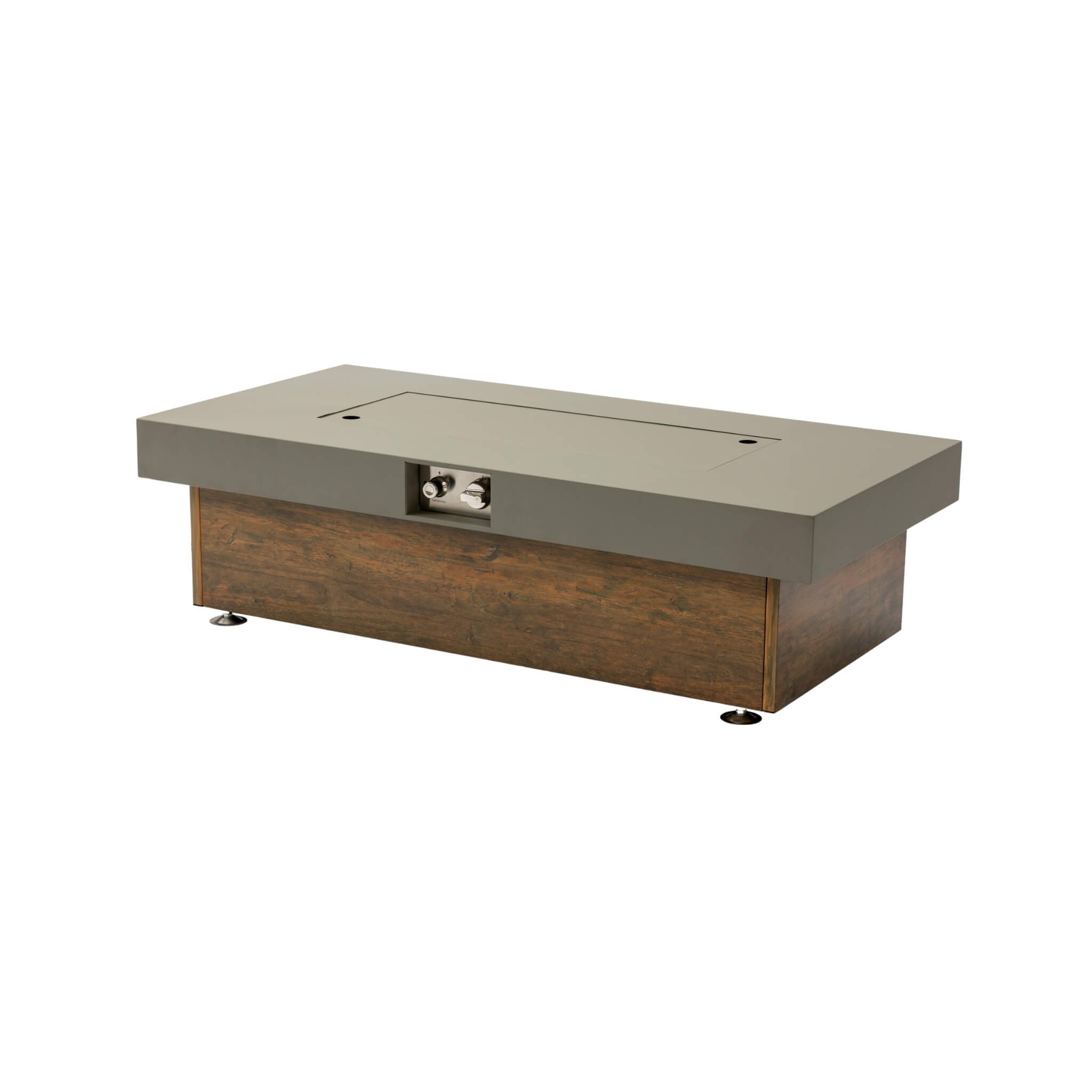Alora Luxury 48-Inch Outdoor Wood Grain Iron Fire Pit Table With Lava Rocks (SAK37905) – SAKSBY WHOLESALE, view 10