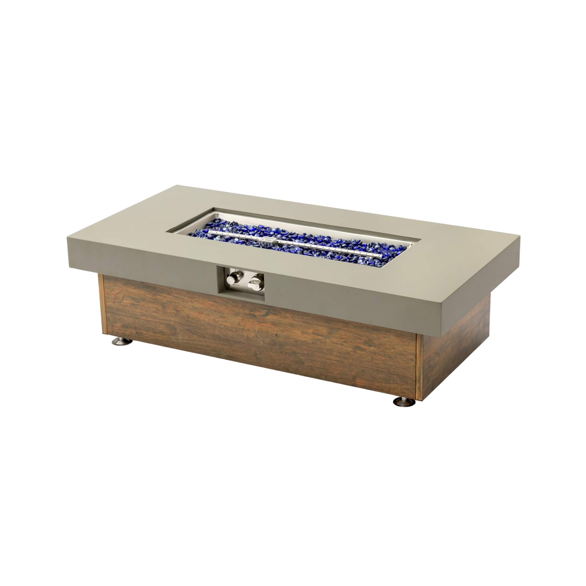 Alora Luxury 48-Inch Outdoor Wood Grain Iron Fire Pit Table With Lava Rocks (SAK37905) – SAKSBY WHOLESALE, view 8