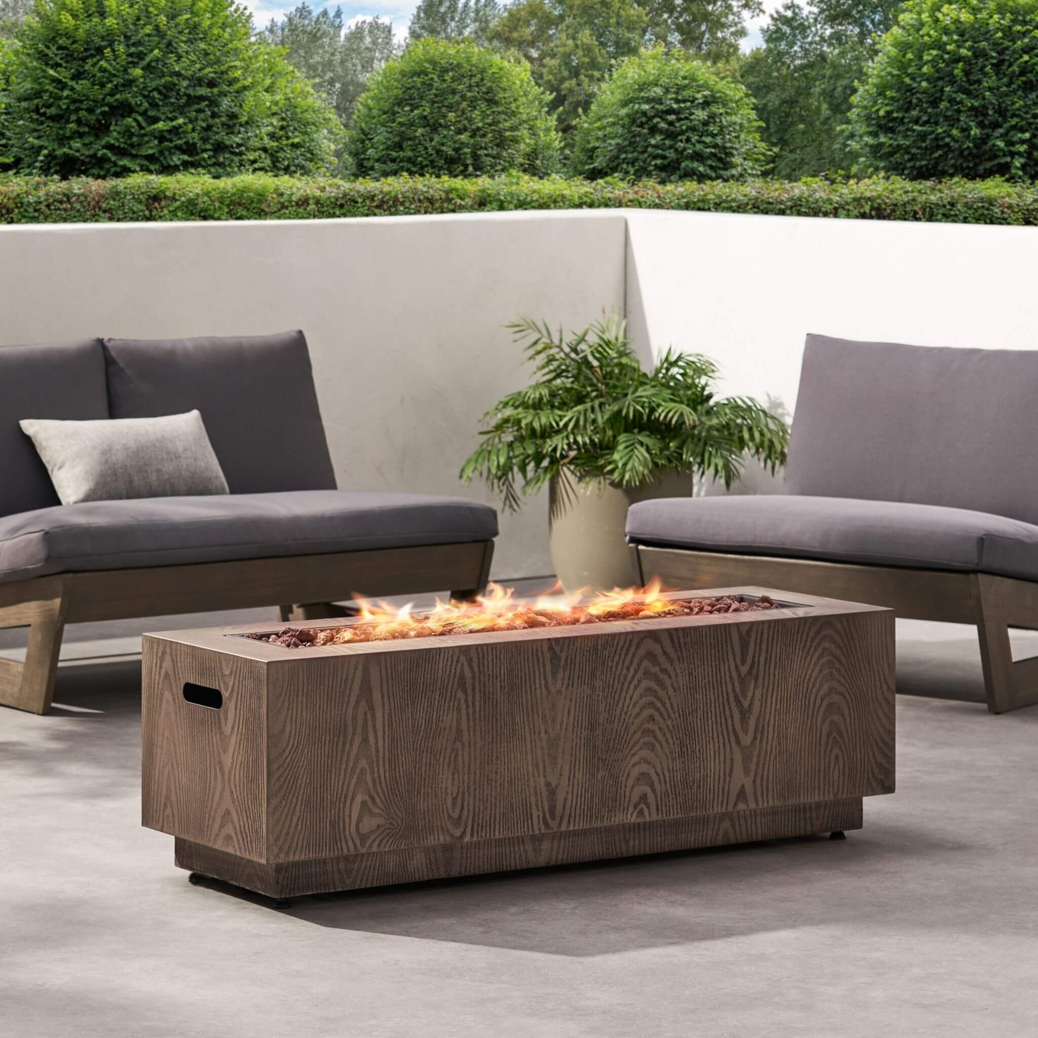 Alora 48-Inch Modern 50K BTU Outdoor Rectangular Propane Gas Fire Pit With Lava Rocks (SAK82521) – SAKSBY WHOLESALE, view 4