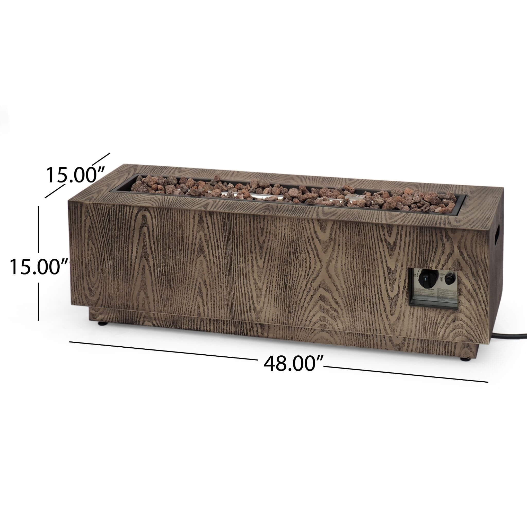 Alora 48-Inch Modern 50K BTU Outdoor Rectangular Propane Gas Fire Pit With Lava Rocks (SAK82521) – SAKSBY WHOLESALE, view 11