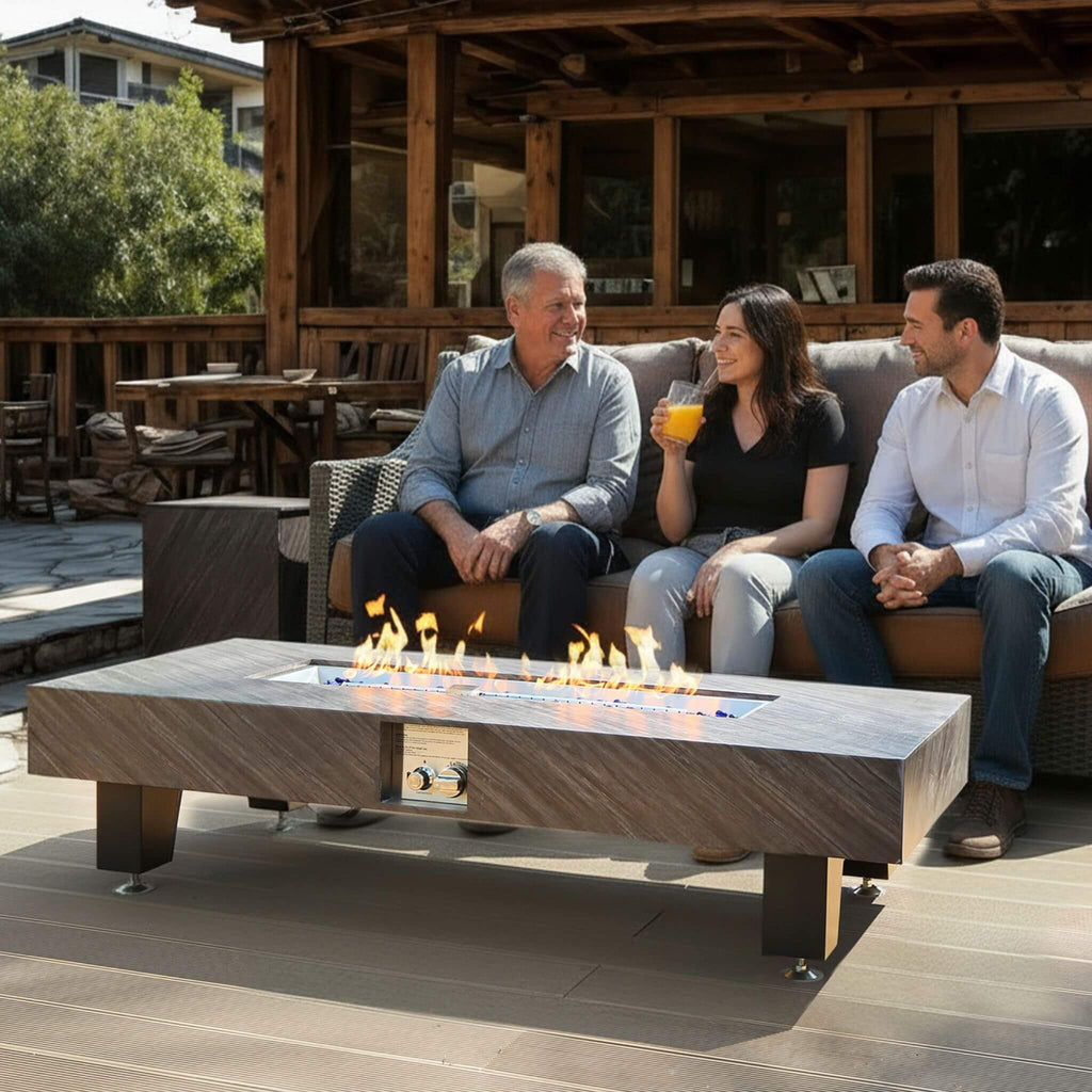 Alora 54-Inch Modern Outdoor Propane Fire Pit Table With Waterproof Cover (SAK42628) – SAKSBY WHOLESALE, view 11