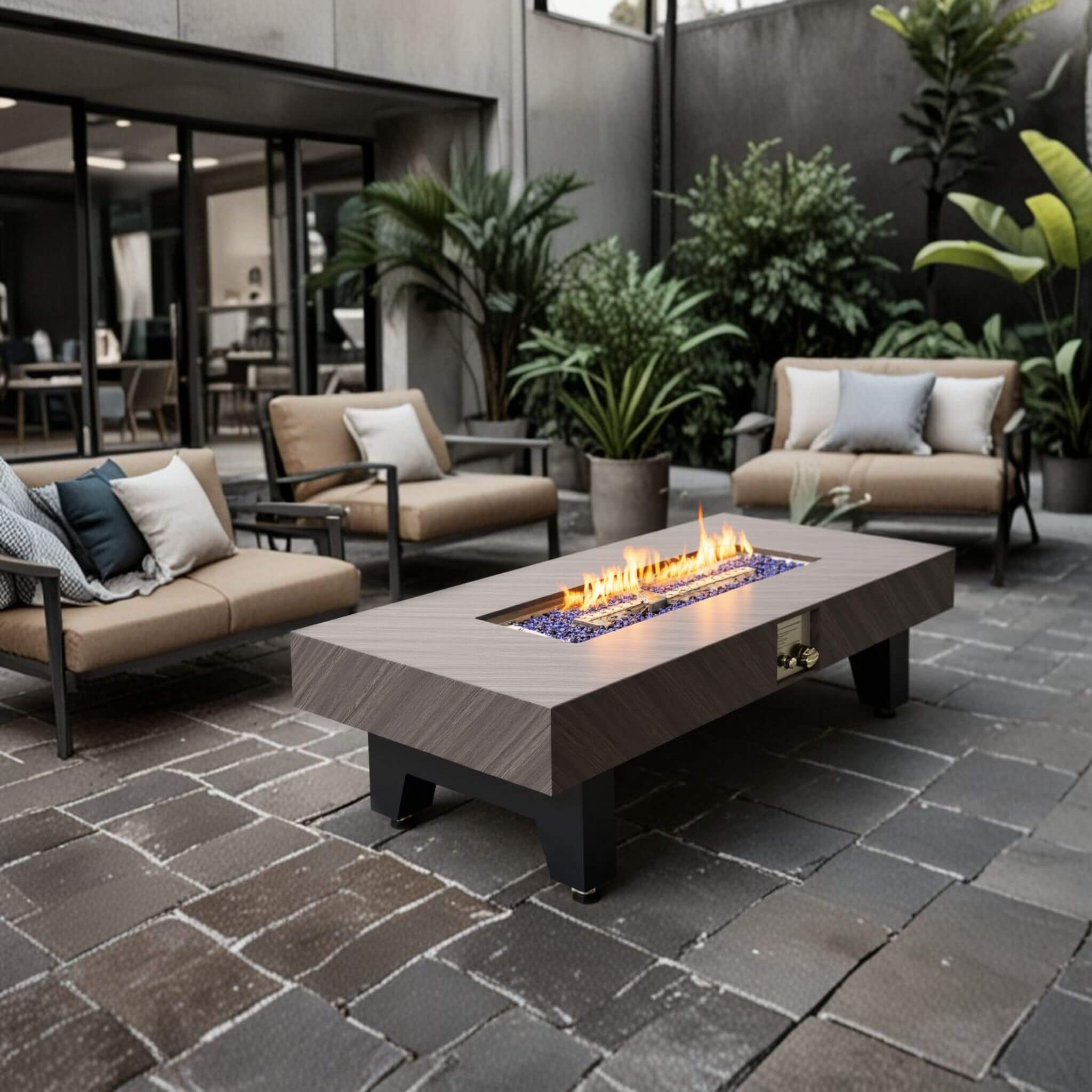 Alora 54-Inch Modern Outdoor Propane Fire Pit Table With Waterproof Cover (SAK42628) – SAKSBY WHOLESALE, view 20