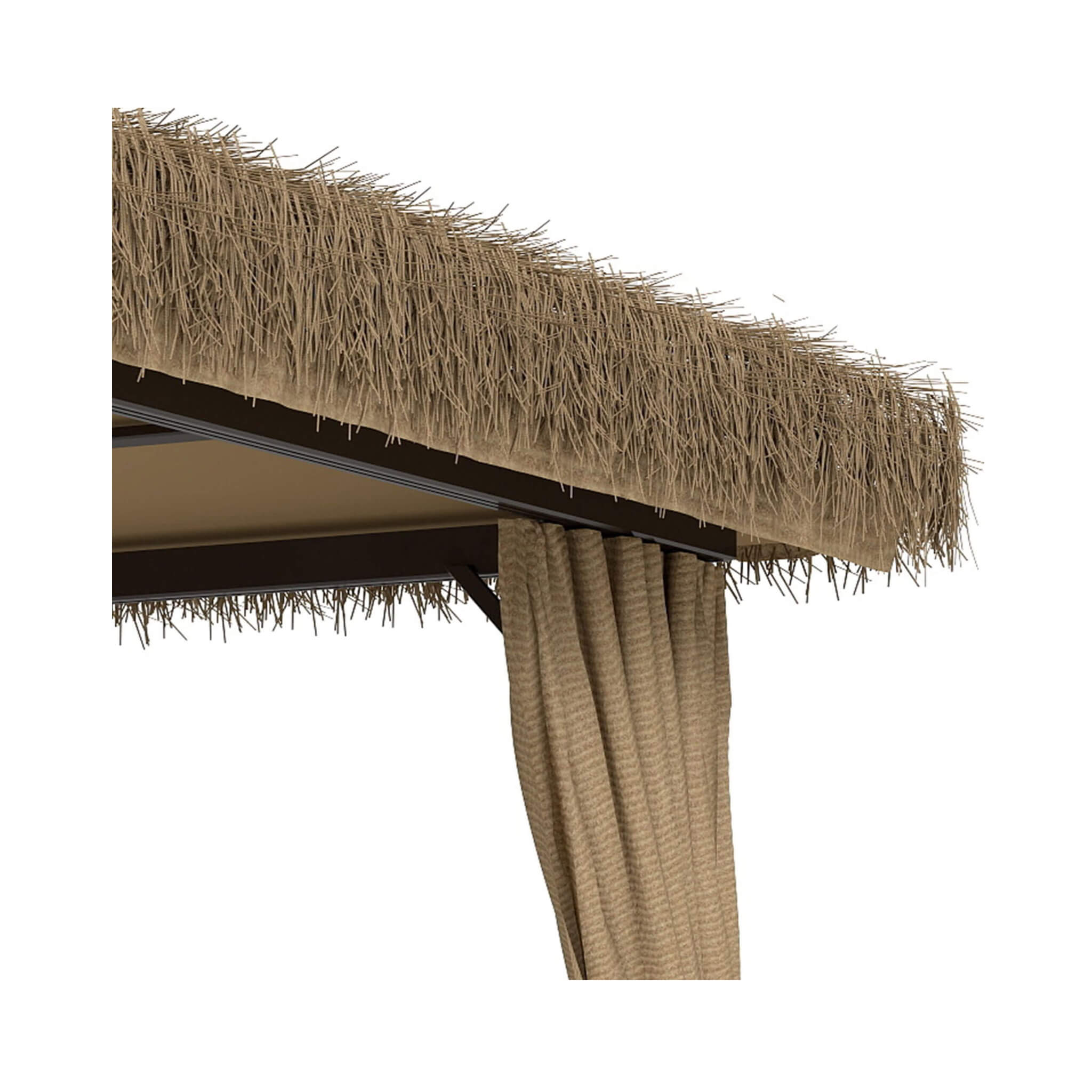 Alora Outdoor Double Canopy Aluminum Patio Gazebo With Hawaiian Thatch Roof (SAK39068) – SAKSBY WHOLESALE, view 12