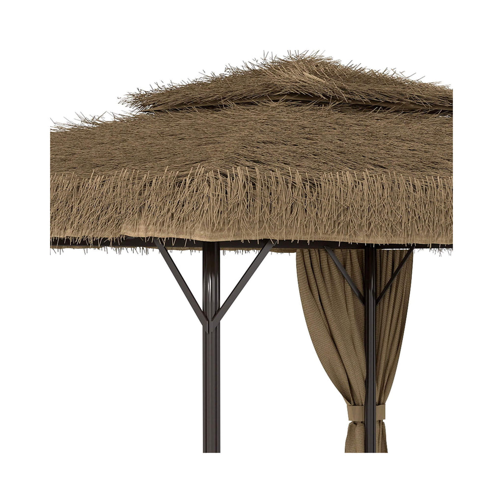 Alora Outdoor Double Canopy Aluminum Patio Gazebo With Hawaiian Thatch Roof (SAK39068) – SAKSBY WHOLESALE, view 10