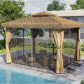 Alora Outdoor Double Canopy Aluminum Patio Gazebo With Hawaiian Thatch Roof (SAK39068) – SAKSBY WHOLESALE, view 15